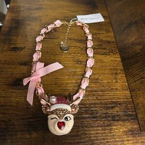 Betsey Johnson Christmas Reindeer Necklace